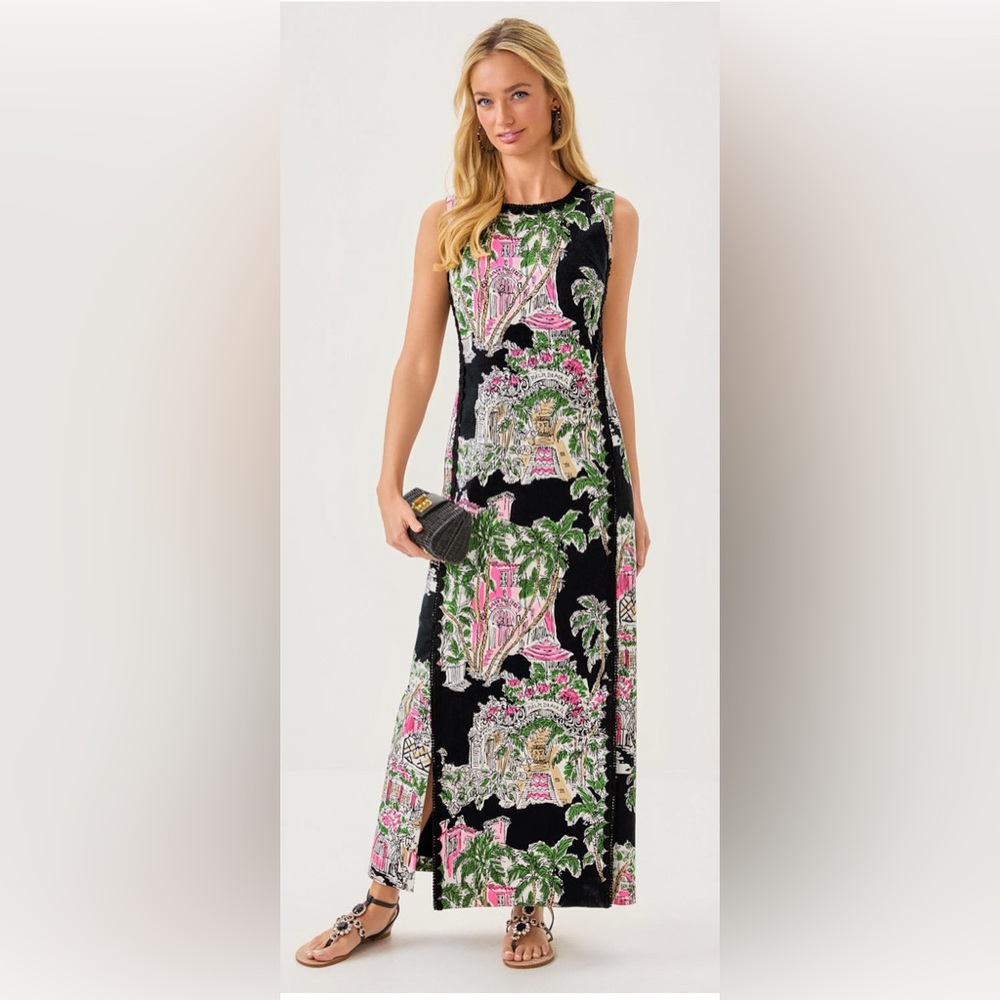 NWT Lilly Pulitzer 🩷Just Released🩷 Darlene Maxi Size 2 in Onyx Anniversary Toile